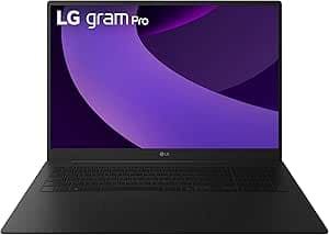 LG gram Pro 17-inch Lightweight Laptop Computer, Intel Evo Edition Powered by Intel Core Ultra9 285H Processor, NVIDIA RTX5050, Windows 11 Home, 32GB RAM, 2TB SSD, Black